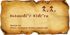 Koloszár Klára névjegykártya